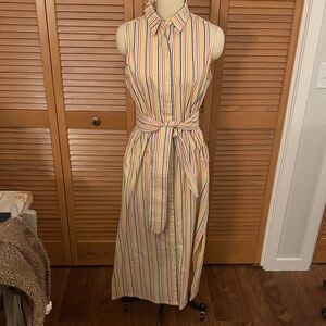 Pomander Place Striped Sleeveless Midi Dress